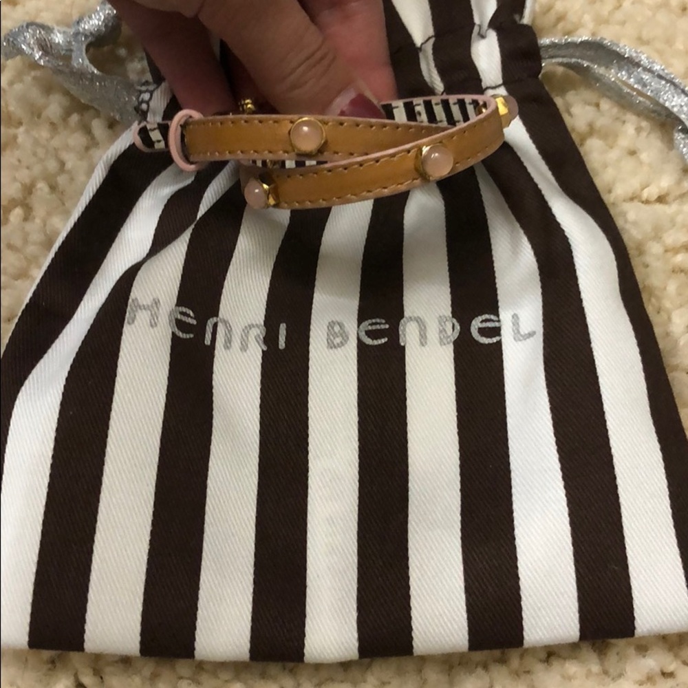 Henri Bendel Tan and Pink Double Wrap Bracelet